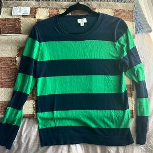 J. Crew Teddie sweater. Navy and green. Size M. Never worn.